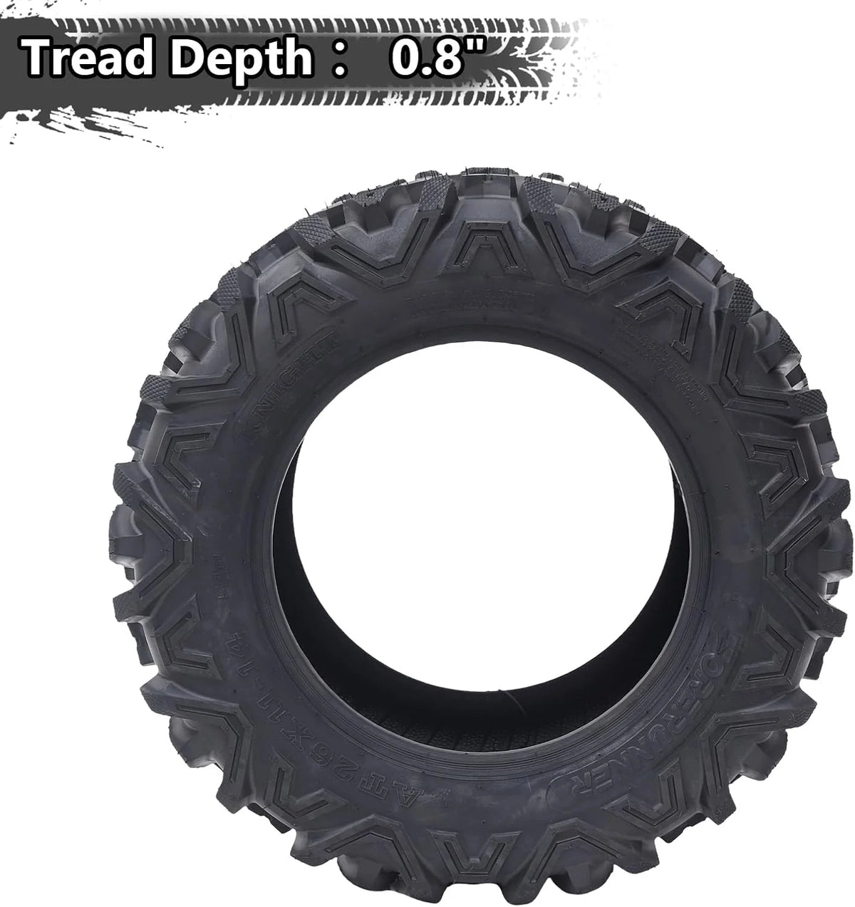 26x12x12 Atv Tires, Set of 2 Atv Tires 26x12-12 6PR, All Terrain Atv/Utv Off-Road Tires, Black