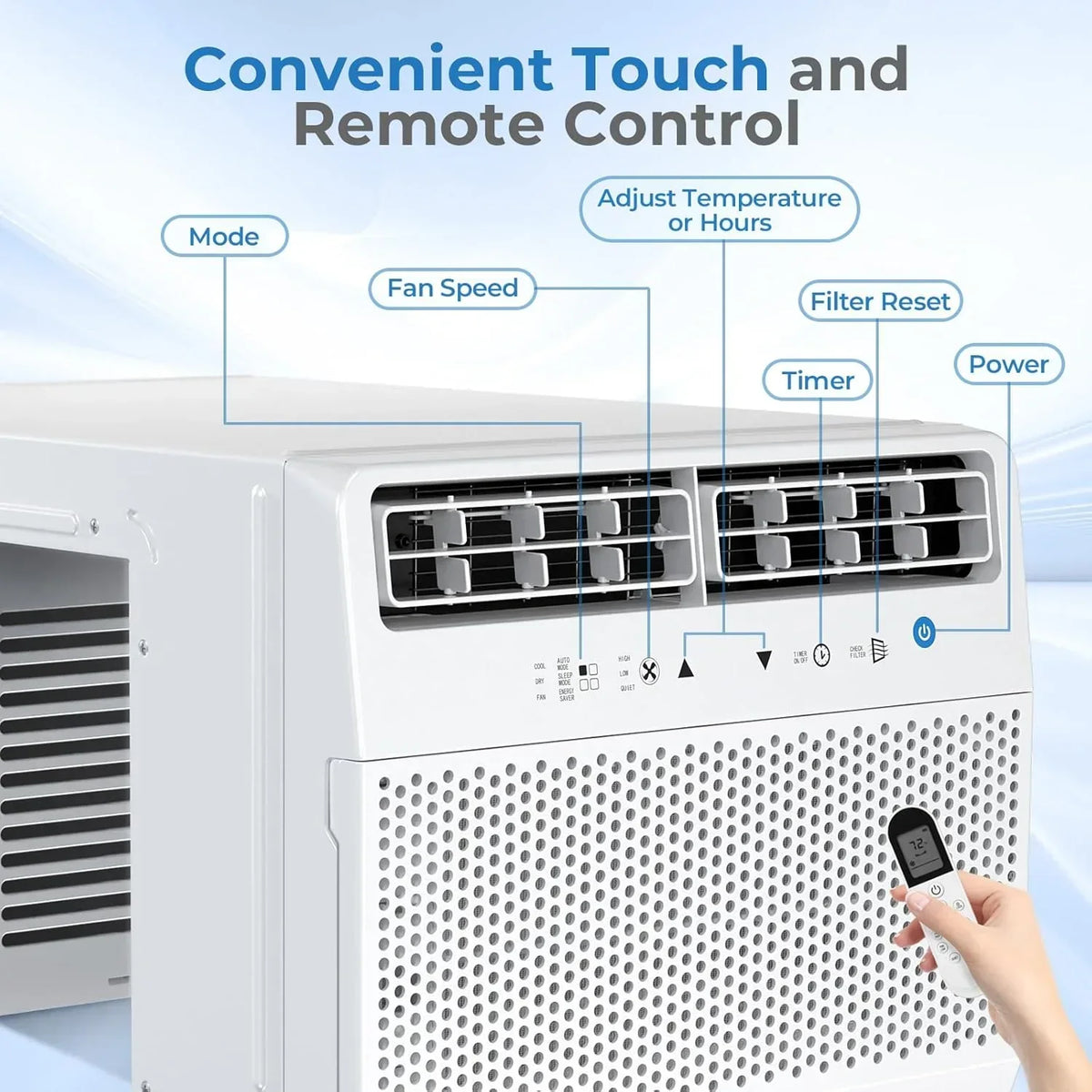 Antarctic Star U-Shaped Air Conditioner Window 12000BTU Ultra Quiet Window Air Conditioner Cools