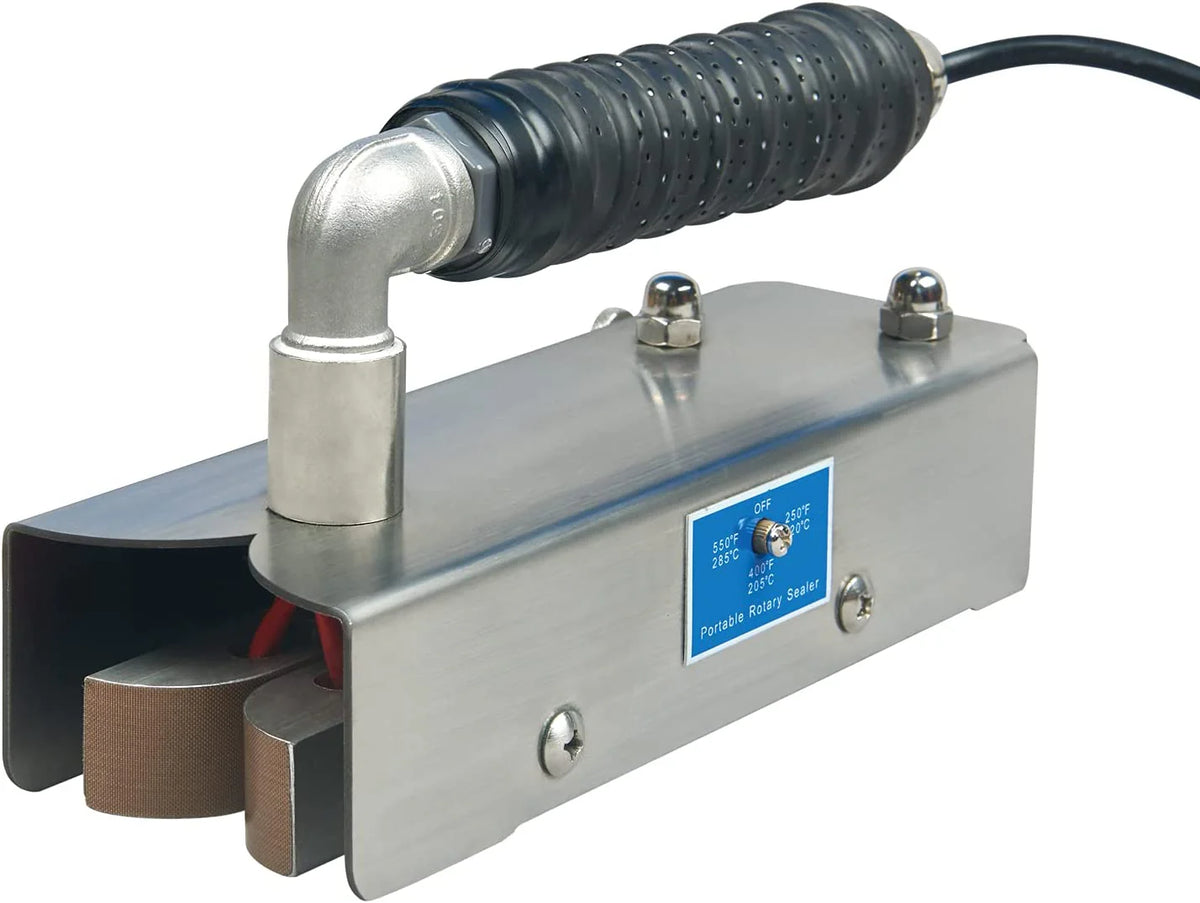 Sgpkme Continuous Hand Rotary Bag Sealer Model ROS-25 Stainless Steel Portable Directly-heated Hand Held Sealer
