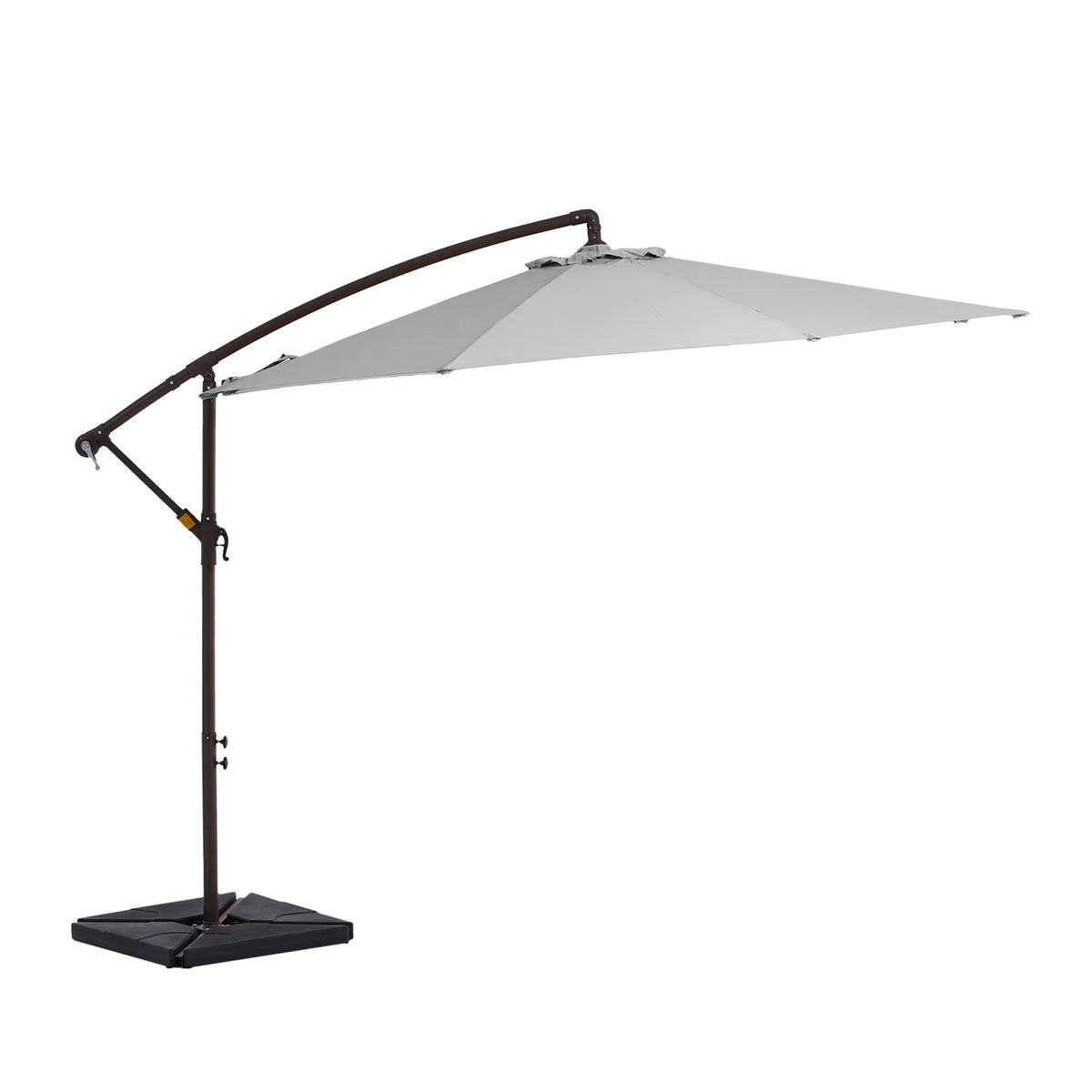 JUSTLET 10ft Heavy Duty Patio Hanging Offset Cantilever Patio Umbrella W/ 4-Piece Base Included Included, Beige