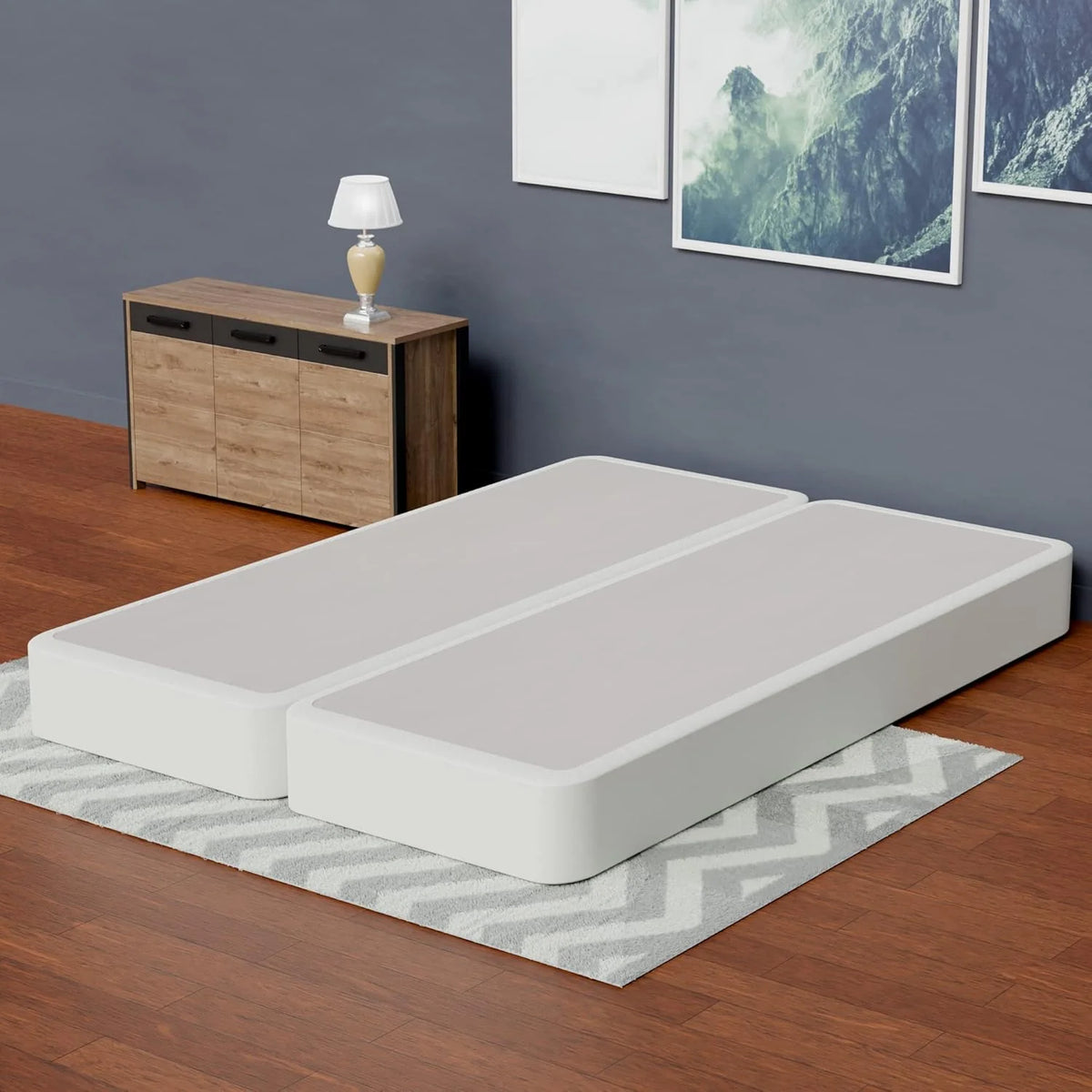Hollywood Queen Box Spring/Foundation – Wood Split, Low Profile, Beige, Durable & Compliant