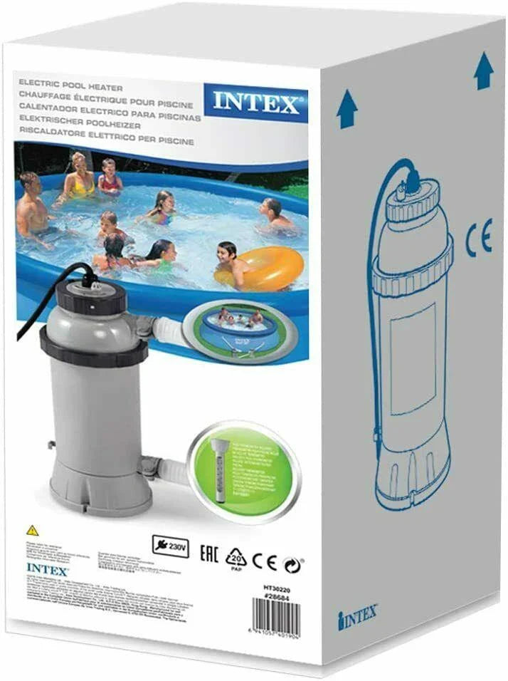 Intex 28684 Electric Pool Heater, 3000W, for Above Ground Pools up to 179 7/8in, Auto Shut-off