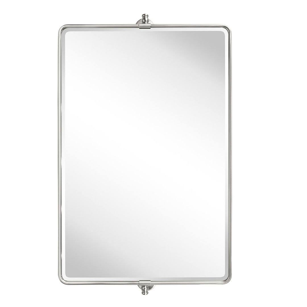 Lutalo Horizontal Beveled Bathroom / Vanity Mirror Mercer41 Finish: Brushed Nickel, Size: 24" x 38"