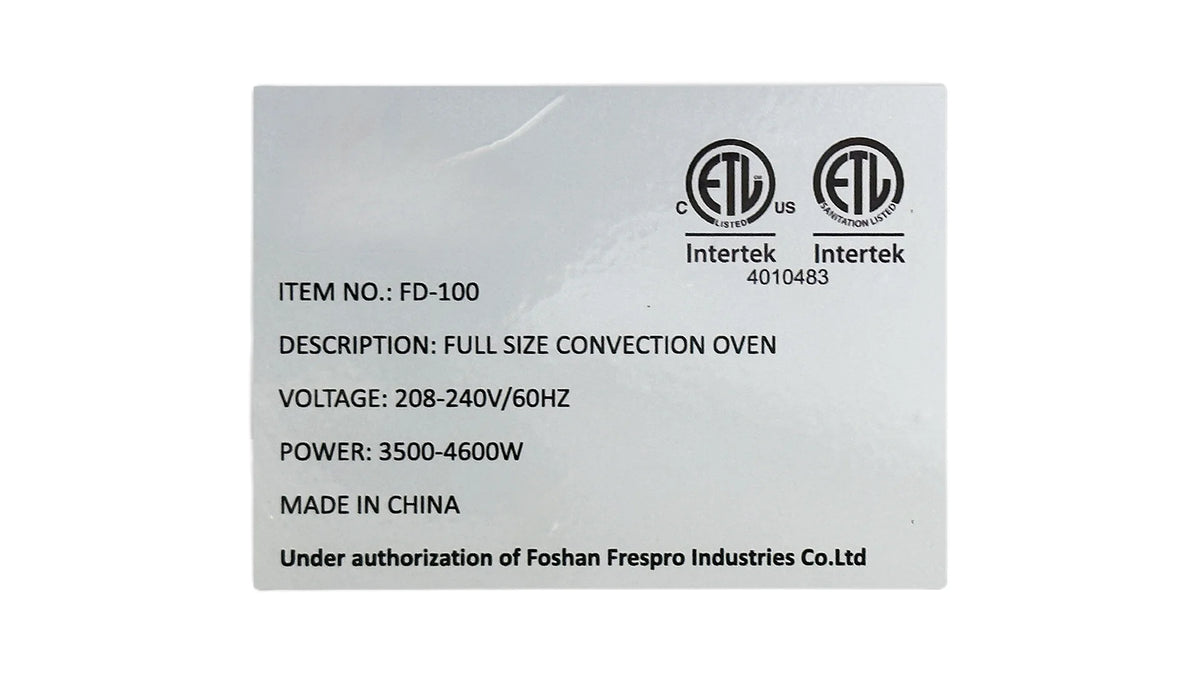 37in. Full Size Countertop Convection Oven, Commercial Oven, 208 - 240V NSF