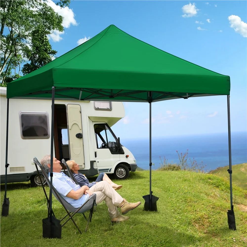Alden Design Adjustable 10' x 10' Commercial Pop-up Canopy with Wheeled Carry Bag, Blue