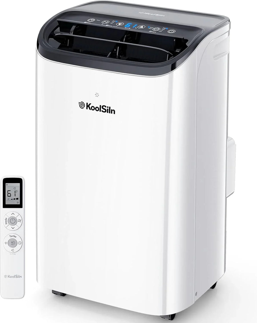 14,000 BTU Portable Air Conditioner Cools Up to 700 Sq.Ft, Auto-Evaporation Low Noise Portable AC Unit with Remote Control Fits for Large Room, Office, Garage,White