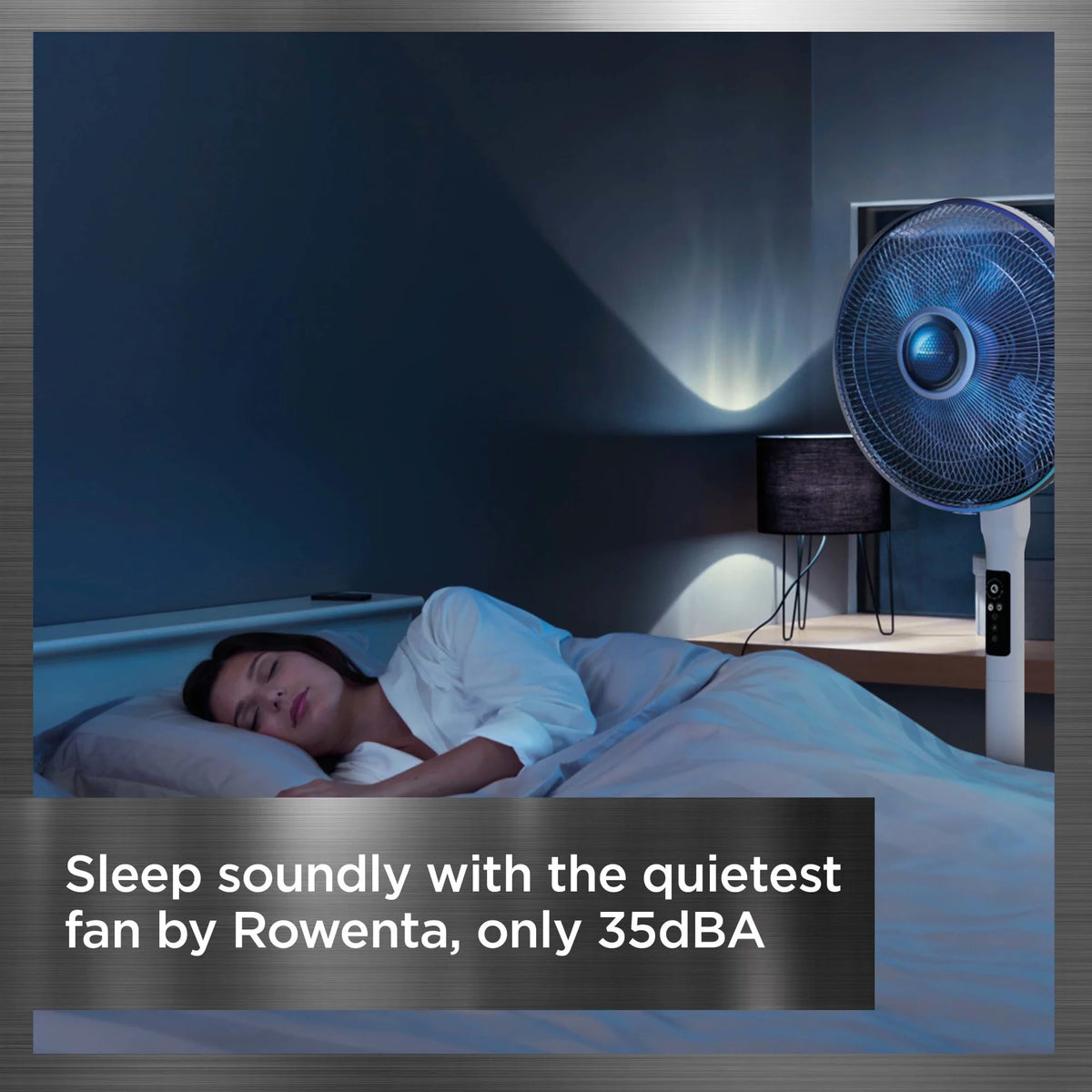 Rowenta Turbo Silence Standing Floor Fan with Remote, 53 Inch, Portable, 5 Speeds, VU5670