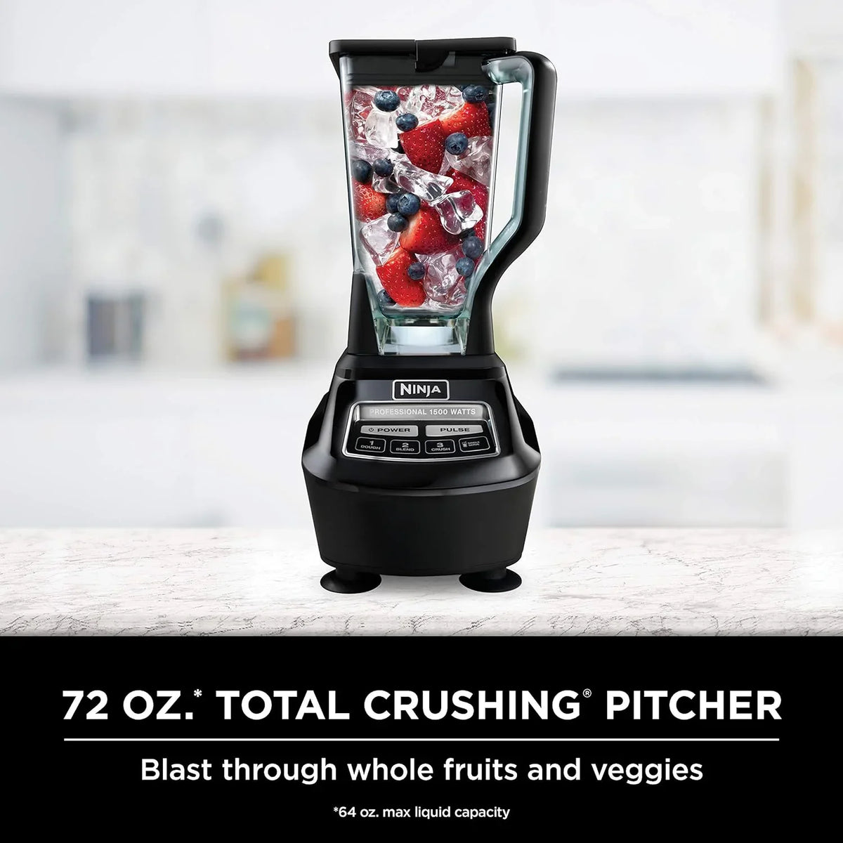 Ninja Mega Kitchen System, 1500-Watt, 72-Ounce Full-Size Blender and 8-Cup Food Processor with (2) 16-Ounce To-Go Cups