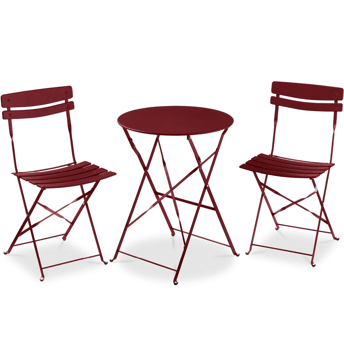Best Choice Products 3-Piece Small Bistro Set, Folding Patio Furniture Set of 2 Chairs and Table - Black