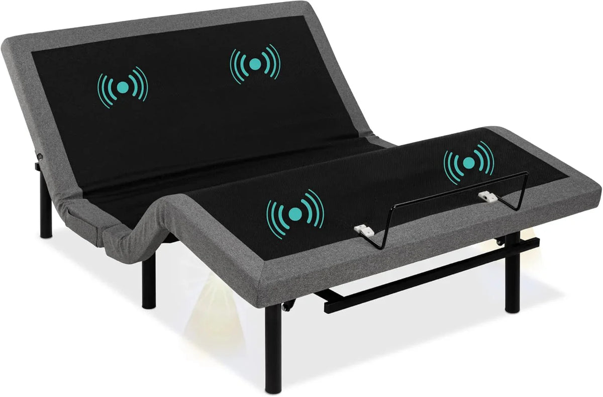Best Choice Products Ergonomic Twin XL Size Adjustable Bed Frame, Electric Base w/Wireless Remote Control, Nightlight, Massager, 2 USB Ports