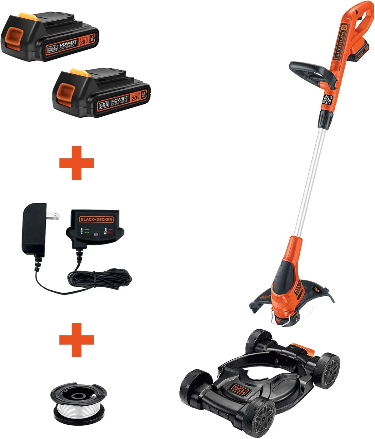 BLACK+DECKER Combination String Trimmer, Lawn Mower, and Edger, Cordless 3-in-1