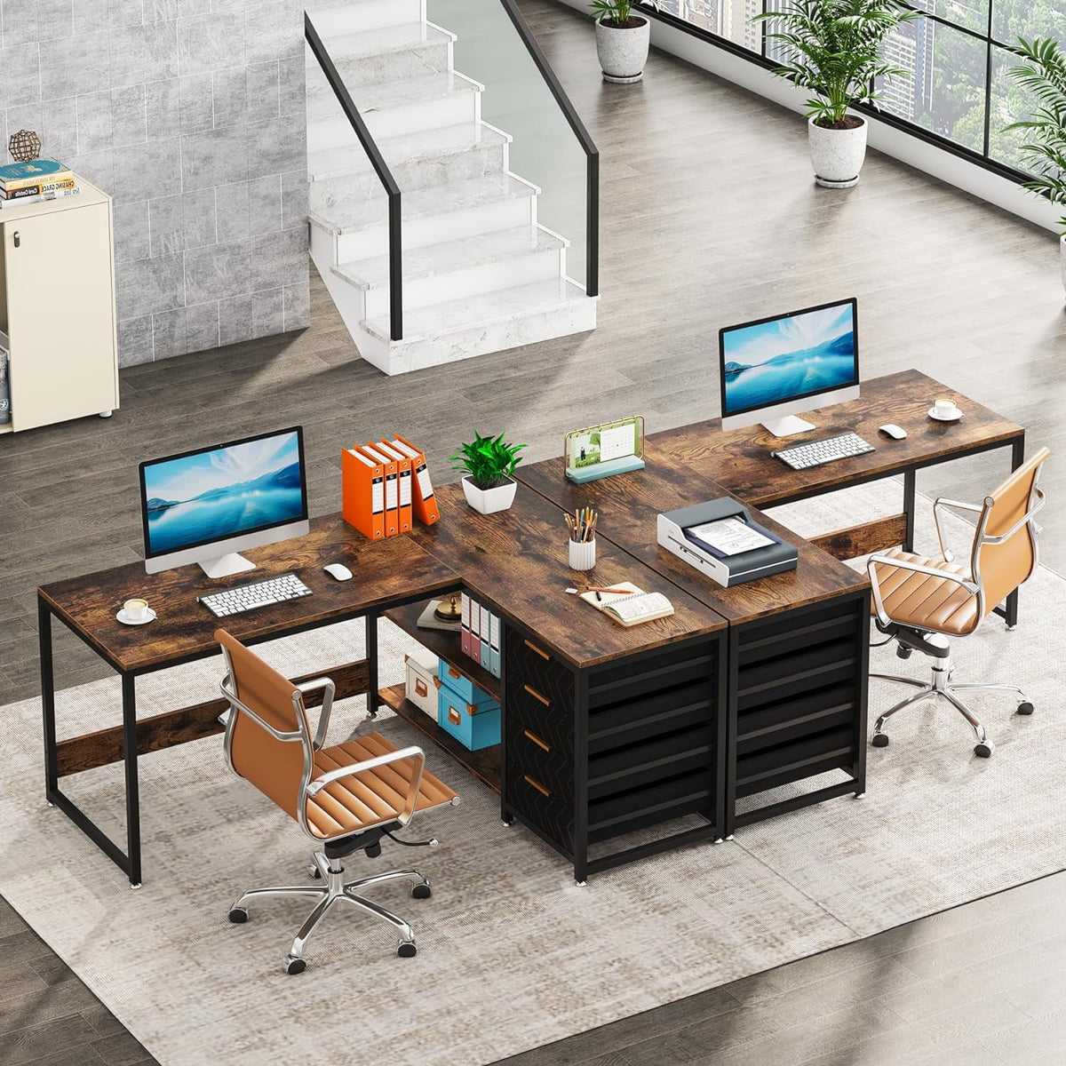 Tribesigns 59" L-Shaped Office Desk, Modern Reversible Computer Study Desk for Home Office, White