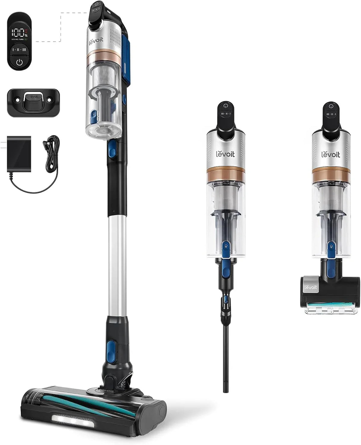 LEVOIT Cordless Vacuum Cleaner, Stick Vac with Tangle-Resistant Design, Up to 50 Minutes, Powerful Suction, Rechargeable, Lightweight, and Versatile for Carpet, Hard Floor, Pet Hair, LVAC-200