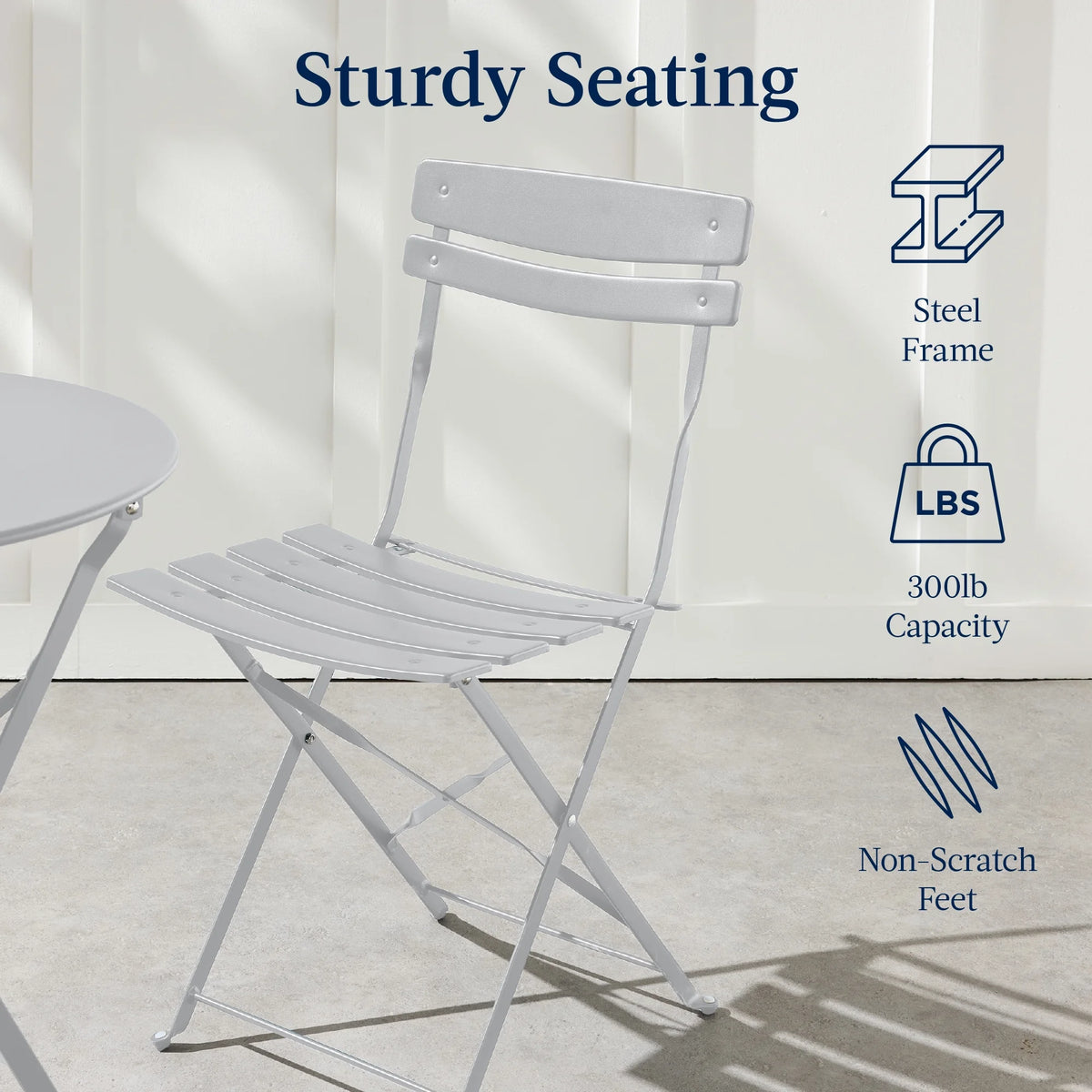 Best Choice Products 3-Piece Small Bistro Set, Folding Patio Furniture Set of 2 Chairs and Table - Black