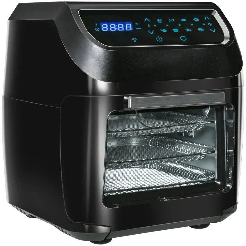 12QT Air Fryer Oven Combo, 8-in-1, 1700W, LED Display, Black, Includes Accessories