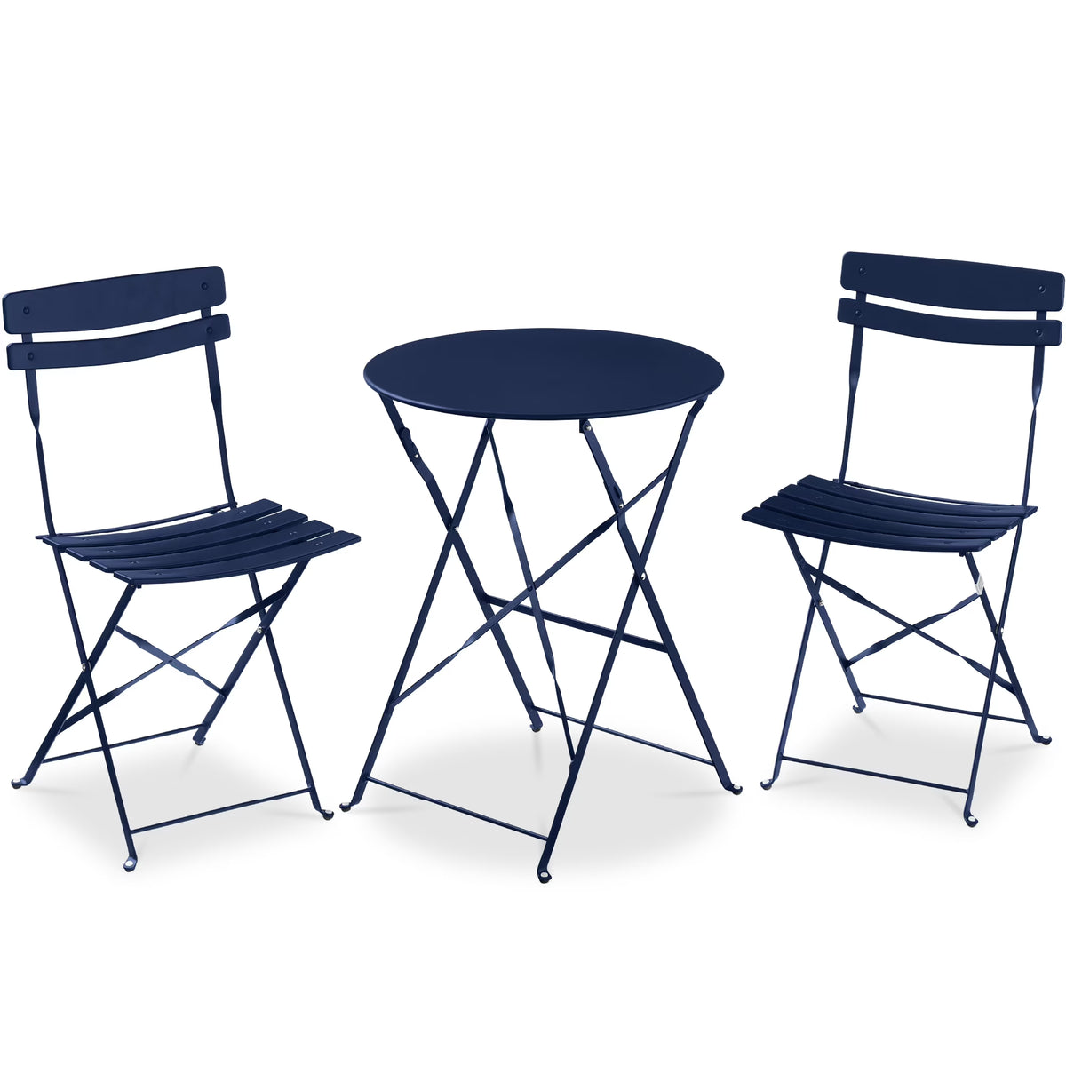 Best Choice Products 3-Piece Small Bistro Set, Folding Patio Furniture Set of 2 Chairs and Table - Black