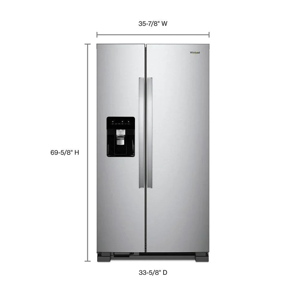36-Inch Wide Side-By-Side Refrigerator - 24 Cu. ft. Stainless Steel