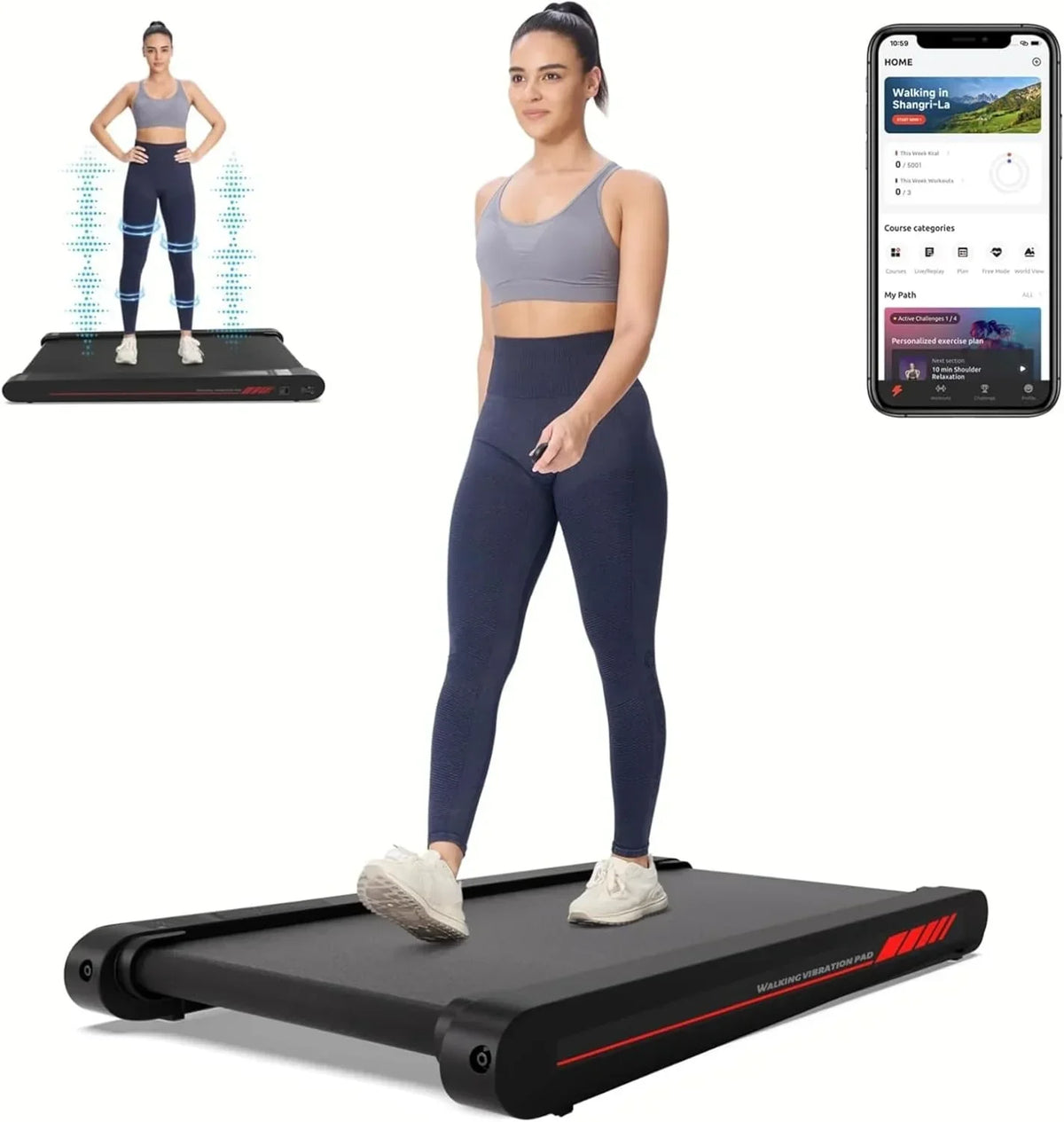 Sperax Walking Vibration Pad with APP 3 in 1 Under Desk Treadmill Walking Treadmill Pad
