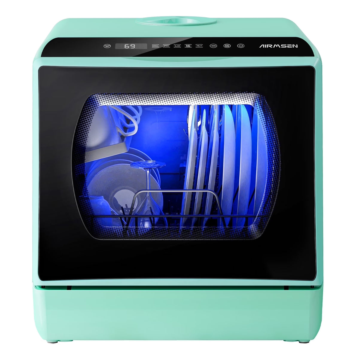 AIRMSEN Portable Countertop Dishwasher with 5 - Liter Built - in Water Tank and Air - Dry Function, 5 Washing Programs Mini Dishwasher, AE - TDQR03