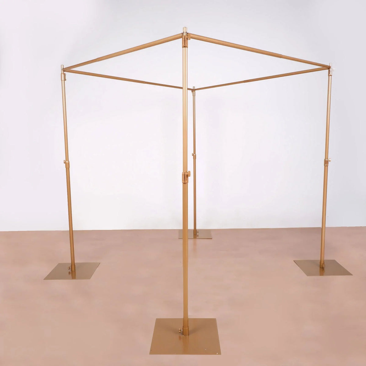 Efavormart 10ft | 4 Post Gold Metal DIY Photography Backdrop Stand, Wedding Arch Canopy Tent