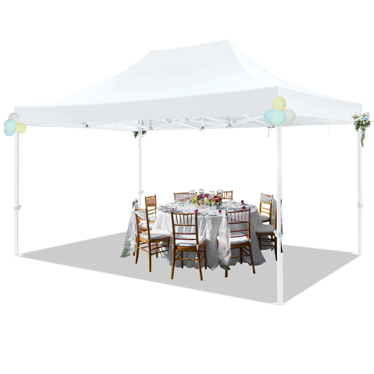 HOTEEL 10x15 Heavy Duty Canopy Tent ,Pop up Canopy for Parties Wedding,Commercial Easy up Gazebo with Roller Bag,UV 50+ &,White