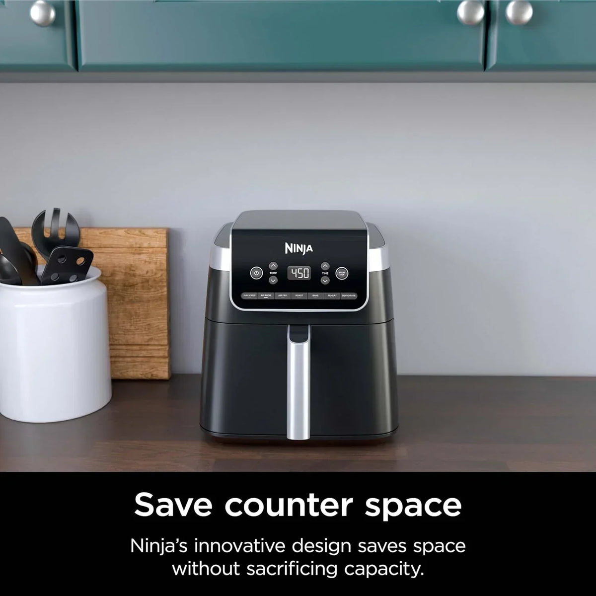 Ninja Air Fryer Pro 5-quart 4-in-1 air fryer that air fries bakes reheats and dehydrates
