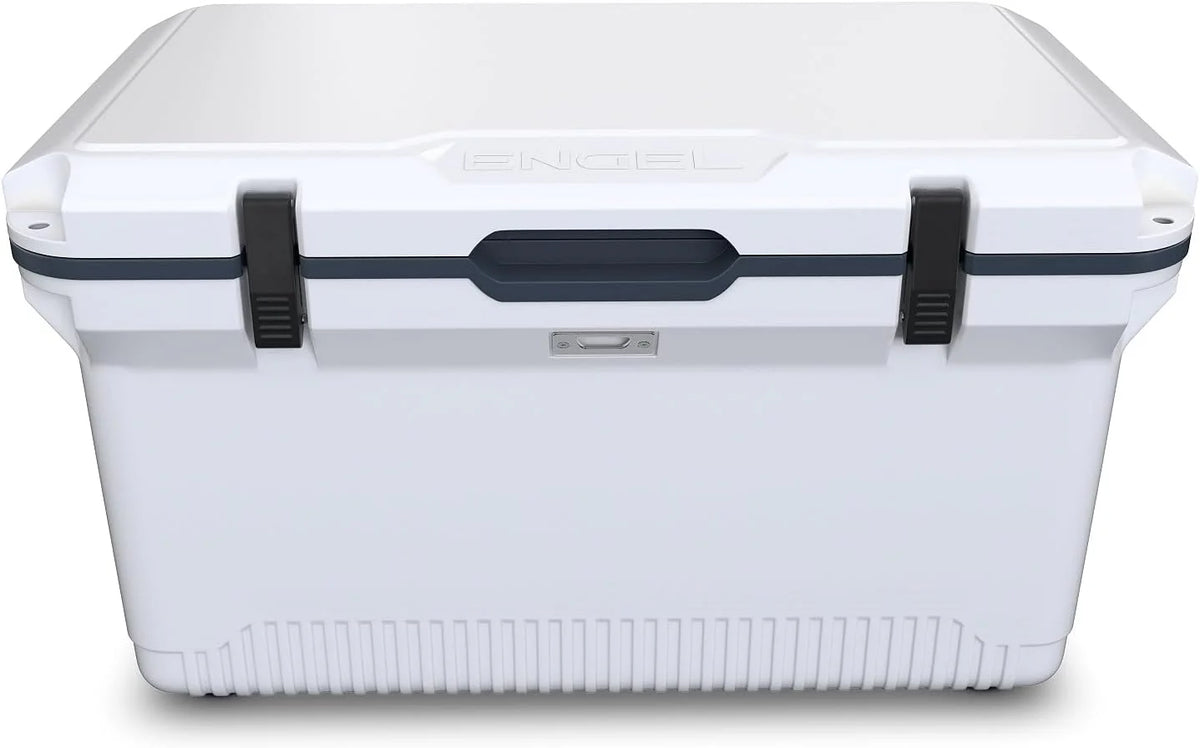60 QT Ultra-Light Injection Molded Cooler - Ice Chest Keeps Ice up to 7 Days - Large Cooler Includes Wire Basket, Divider and Built-in Bottle Opener