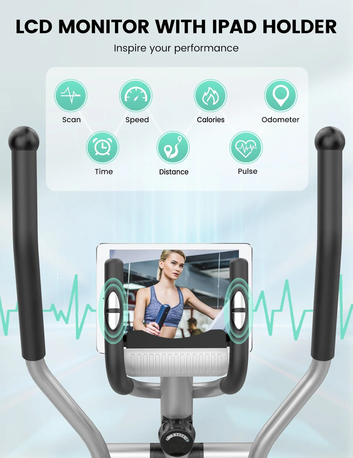 THERUN Ultra Quiet Magnetic Elliptical Trainer Exercise Machine