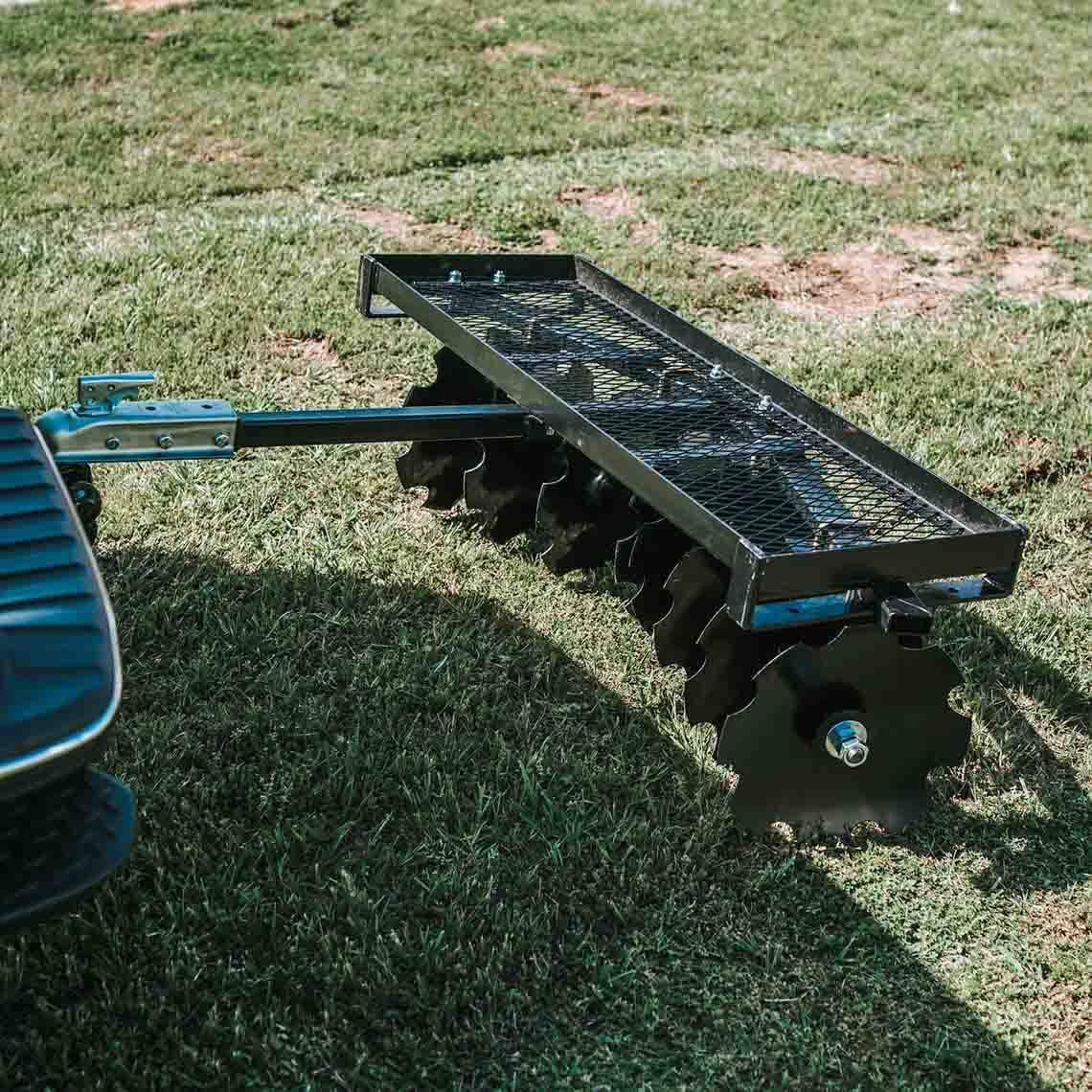 2025 Titan Distributors Inc. 4-Ft Notched Disc Harrow Attachment Pull Behind for ATV and UTV 2-in Towball Hitch NO250072