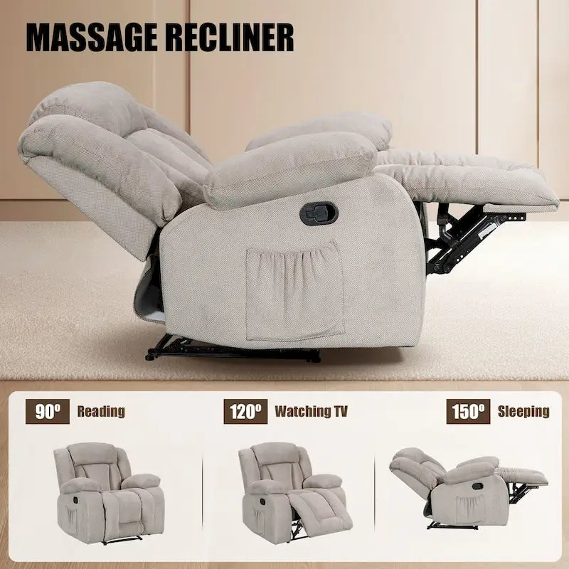 Super Comfortable Standard Size Heating and Massage Recliner Chair