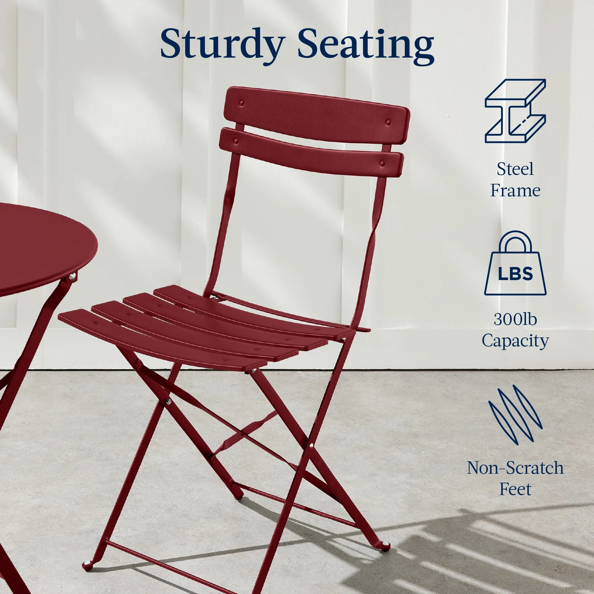 Best Choice Products 3-Piece Small Bistro Set, Folding Patio Furniture Set of 2 Chairs and Table - Black